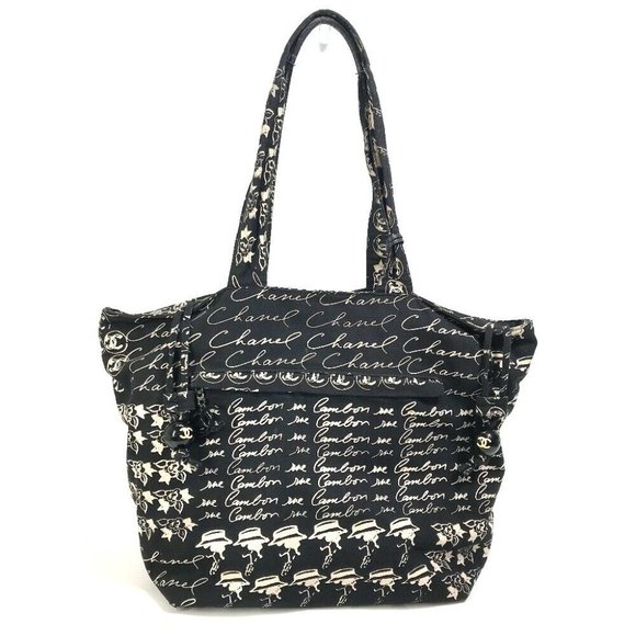 CHANEL With mirror charm Camellia Logo Bucket Drawstring Shoulder Tote Bag - Picture 1 of 16